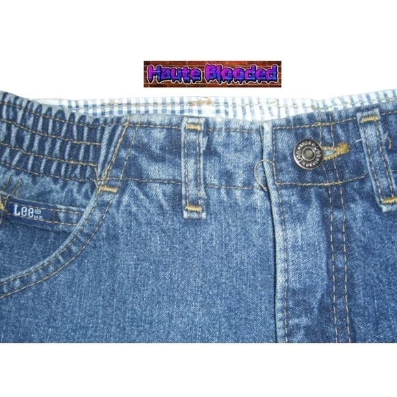 Vintage Lee High Waist Mom Shorts Large Pockets Dark Wash Retro VTG 80's Sz 10 - Picture 7 of 10